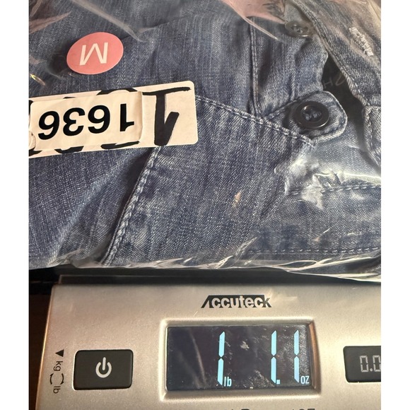 Velvet Heart Women Medium Blue Button Down Front Belted Chambray Shirt Dress - Picture 12 of 12